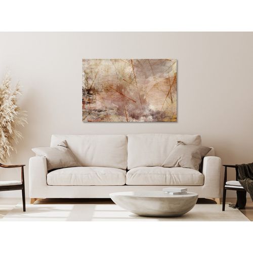 Tableau Empreinte De La Nature (1 Partie) Large 90 X 60 Cm Beige