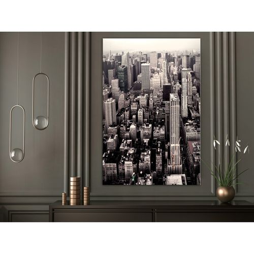 Tableau Manhattan En Sépia (1 Partie) Vertical 40 X 60 Cm Gris