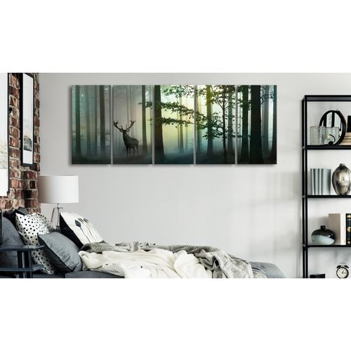 Tableau Matin (5 Parties) Étroit Vert 200 X 80 Cm Vert