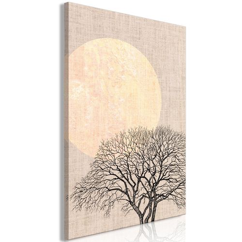 Tableau Matin Pleine Lune Vertical 80 X 120 Cm Beige