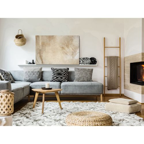 Tableau Histoire Paisible Wide 60 X 40 Cm Beige