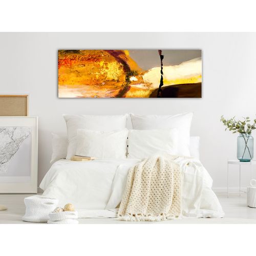 Tableau Puissance Du Feu Étroit 150 X 50 Cm Orange