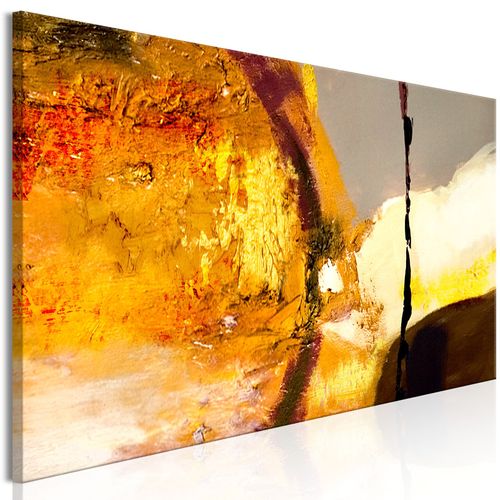 Tableau Puissance Du Feu Étroit 150 X 50 Cm Orange