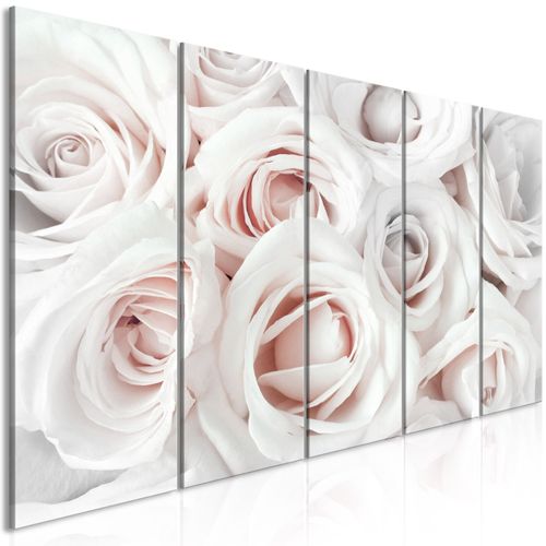 Tableau Satin Rose (5 Parts) Étroit Rose 200 X 80 Cm Blanc
