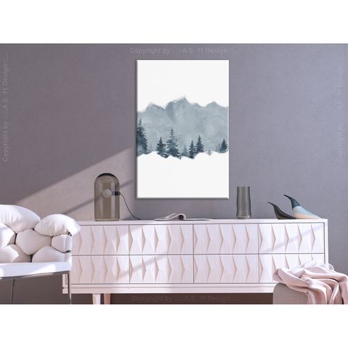 Tableau Tranche De Sibérie (1 Partie) Vertical 40 X 60 Cm Blanc