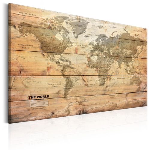 Tableau Carte Du Monde : Tableaux 120 X 80 Cm Beige