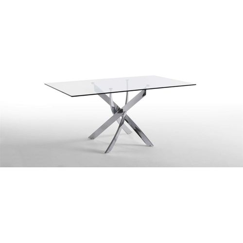 Table à Manger Métal Argent 160x95x75cm