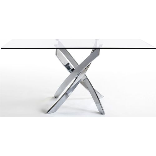 Table à Manger Métal Argent 160x95x75cm