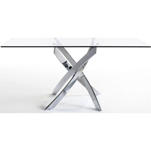 Table à Manger Métal Argent 180x95x75cm