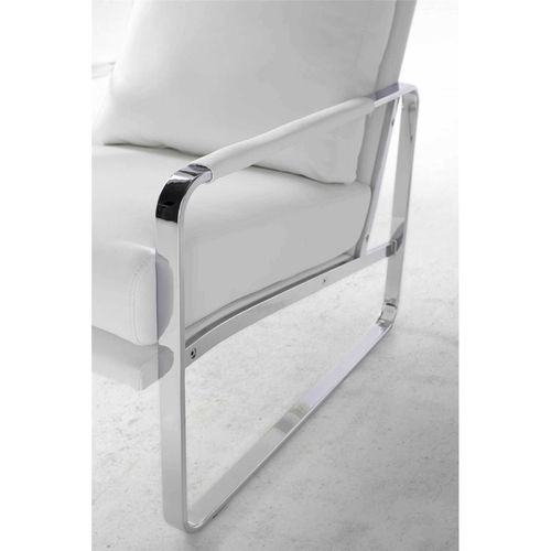 Fauteuil Simili-cuir Blanc 67x100x89cm