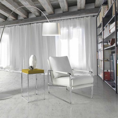 Fauteuil Simili-cuir Blanc 67x100x89cm