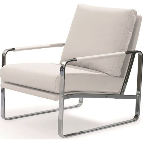 Fauteuil Simili-cuir Blanc 67x100x89cm