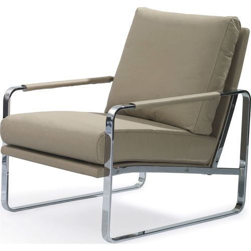 Fauteuil Simili-cuir Beige 67x100x89cm