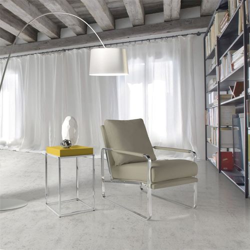 Fauteuil Simili-cuir Beige 67x100x89cm