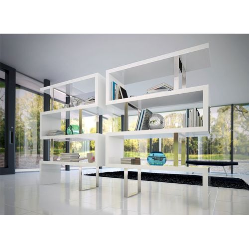 Étagère Bois Blanc 130x35x170cm