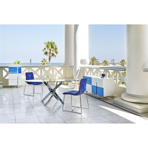 Table à Manger Métal Argent 110x110x75cm