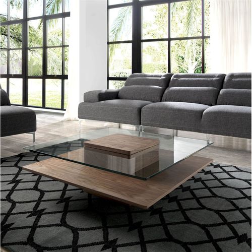 Table Basse Bois Foncé 100x100x35cm