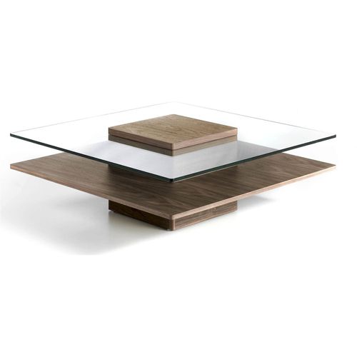 Table Basse Bois Foncé 100x100x35cm