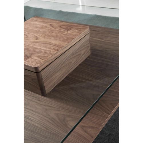 Table Basse Bois Foncé 100x100x35cm