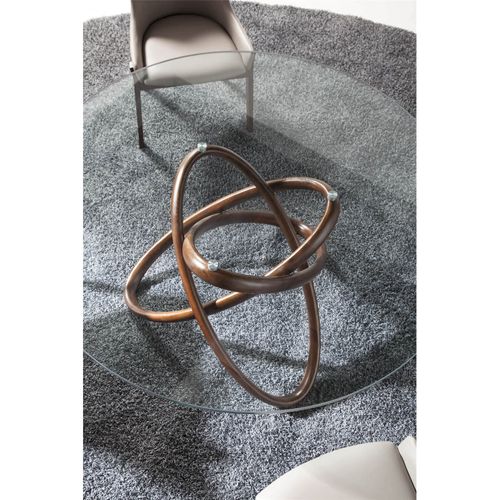 Table à Manger Verre Bois Foncé 150x150x75cm