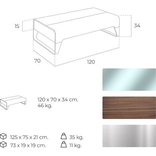 Table Basse Bois Foncé 120x70x34cm