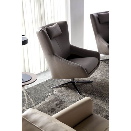 Fauteuil Simili-cuir Beige 76x90x100cm