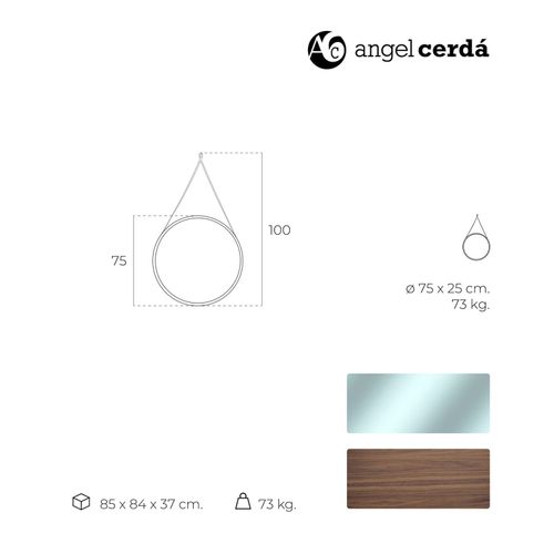 Miroir Bois Foncé 75x75x3cm