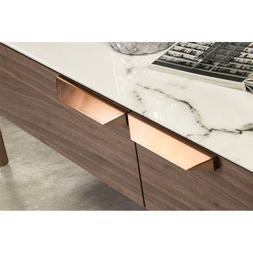 Table Basse Marbre Bois Foncé 120x60x40cm