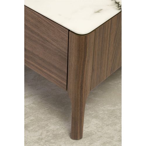 Table Basse Marbre Bois Foncé 120x60x40cm