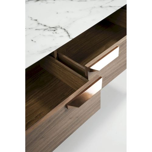 Table Basse Marbre Bois Foncé 120x60x40cm