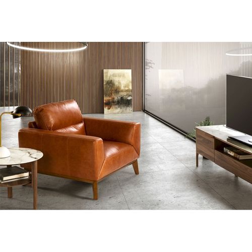 Fauteuil Cuir Marron 102x96x86cm