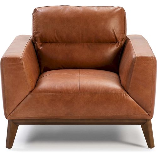 Fauteuil Cuir Marron 102x96x86cm