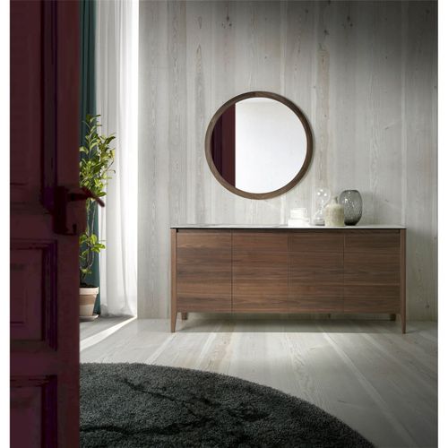 Miroir Bois Foncé 90x4x90cm