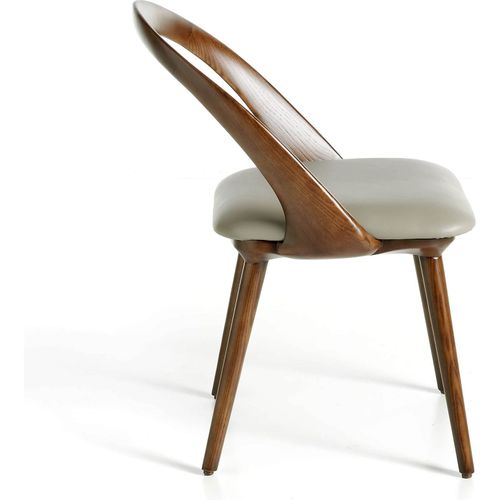 Chaise Simili-cuir Bois Foncé 53x59x78cm