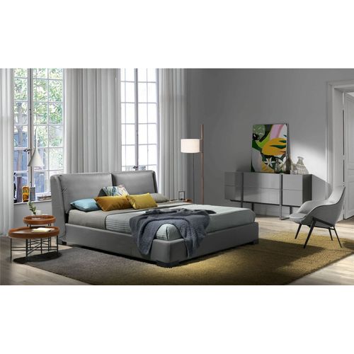 Table Basse Cuir Marron 62x62x35cm