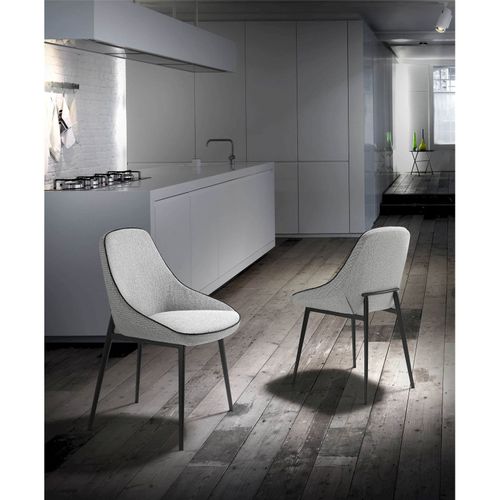 Chaise Tissu Gris 52x56x80cm