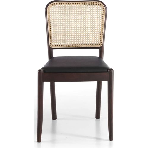 Chaise Simili-cuir Noir 48x50x84cm