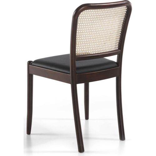 Chaise Simili-cuir Noir 48x50x84cm