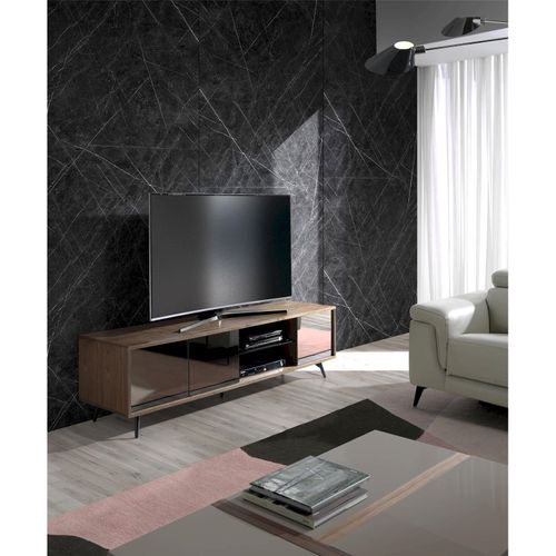 Meuble TV Bois Foncé 185x49x41cm