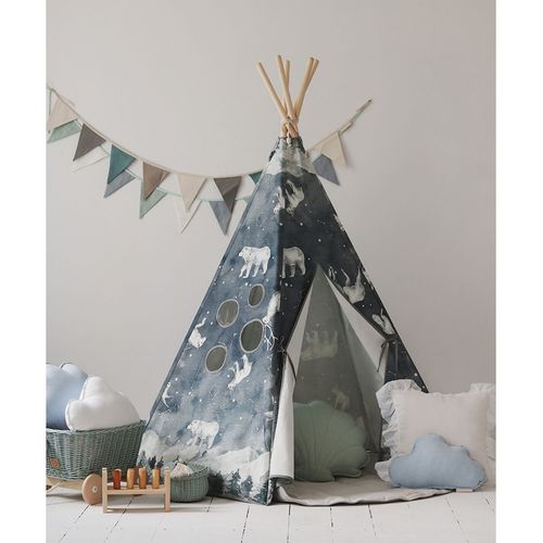 Tente Teepee Enfant Bleu 120x130x180cm