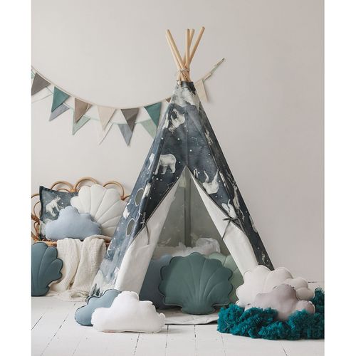 Tente Teepee Enfant Bleu 120x130x180cm