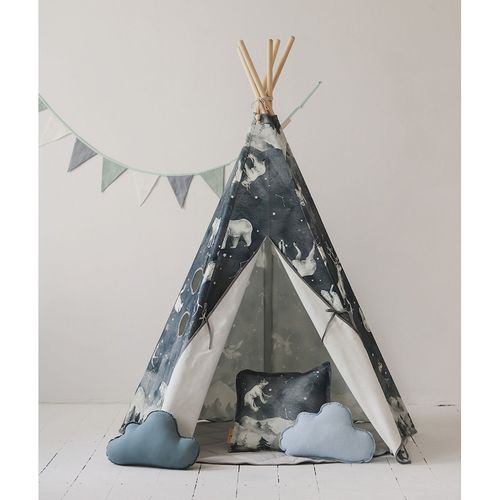 Tente Teepee Enfant Bleu 120x130x180cm