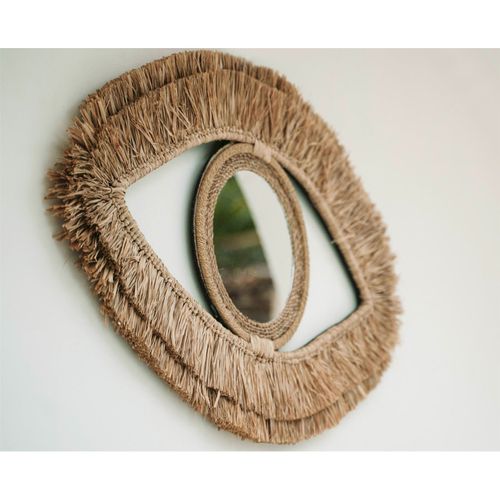 Miroir Raphia Bohème Bazar Bizar