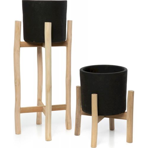 Vase Charcoal High Élégant En Terre Cuite