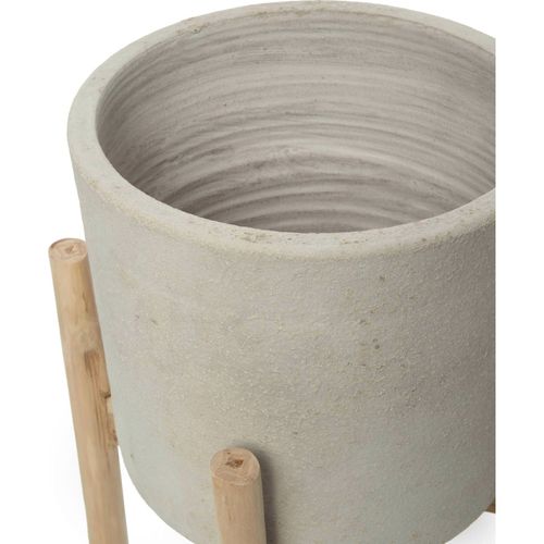 Vase Chalk Low En Terre Cuite Beige
