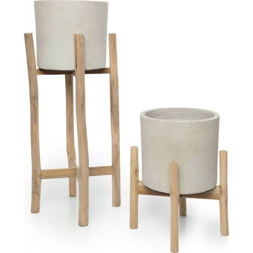 Vase Chalk Low En Terre Cuite Beige