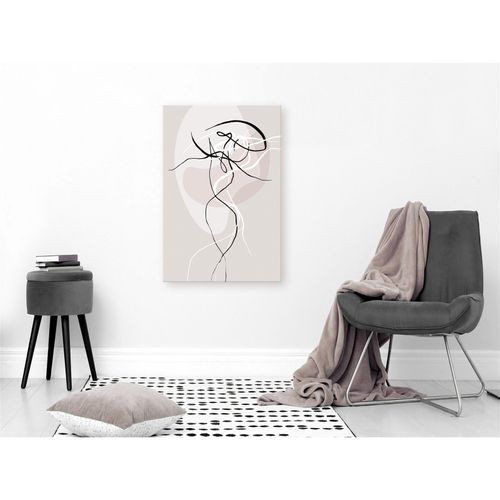 Tableau Beige Energy Vertical 60 X 90 Cm Blanc