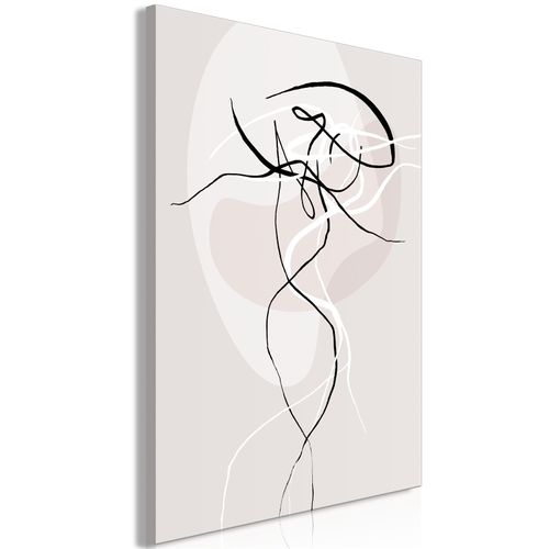 Tableau Beige Energy Vertical 60 X 90 Cm Blanc