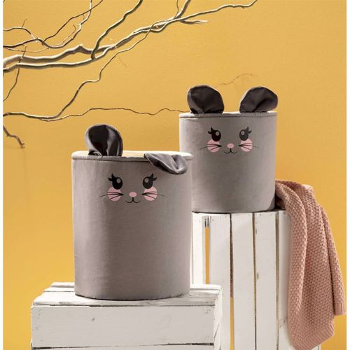 Panier à Jouets Animal Happy Band 25 X 25 X 30 Cm Gris