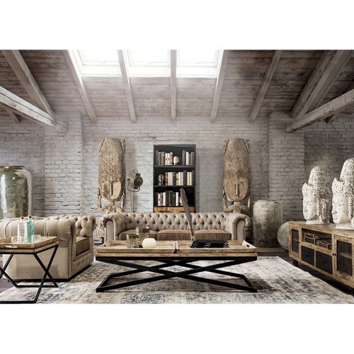 Table Basse Design Rustique Avec Plateau Effet Bois Vieilli